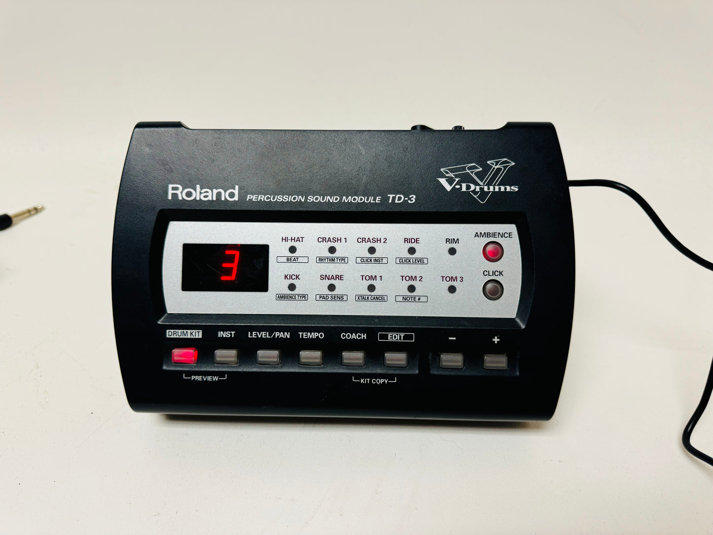 Roland TD-3 V-Drums Module Brain Cables Power