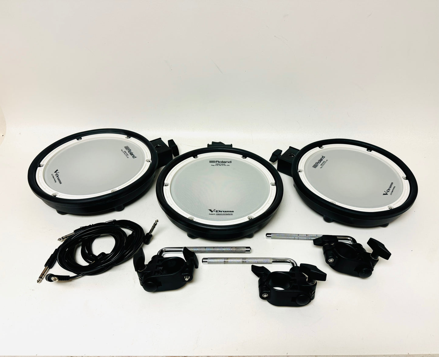 Set of 3 of Latest Style Roland PDX-8 PDX8 Mesh Pads w Clamp Mount Cable
