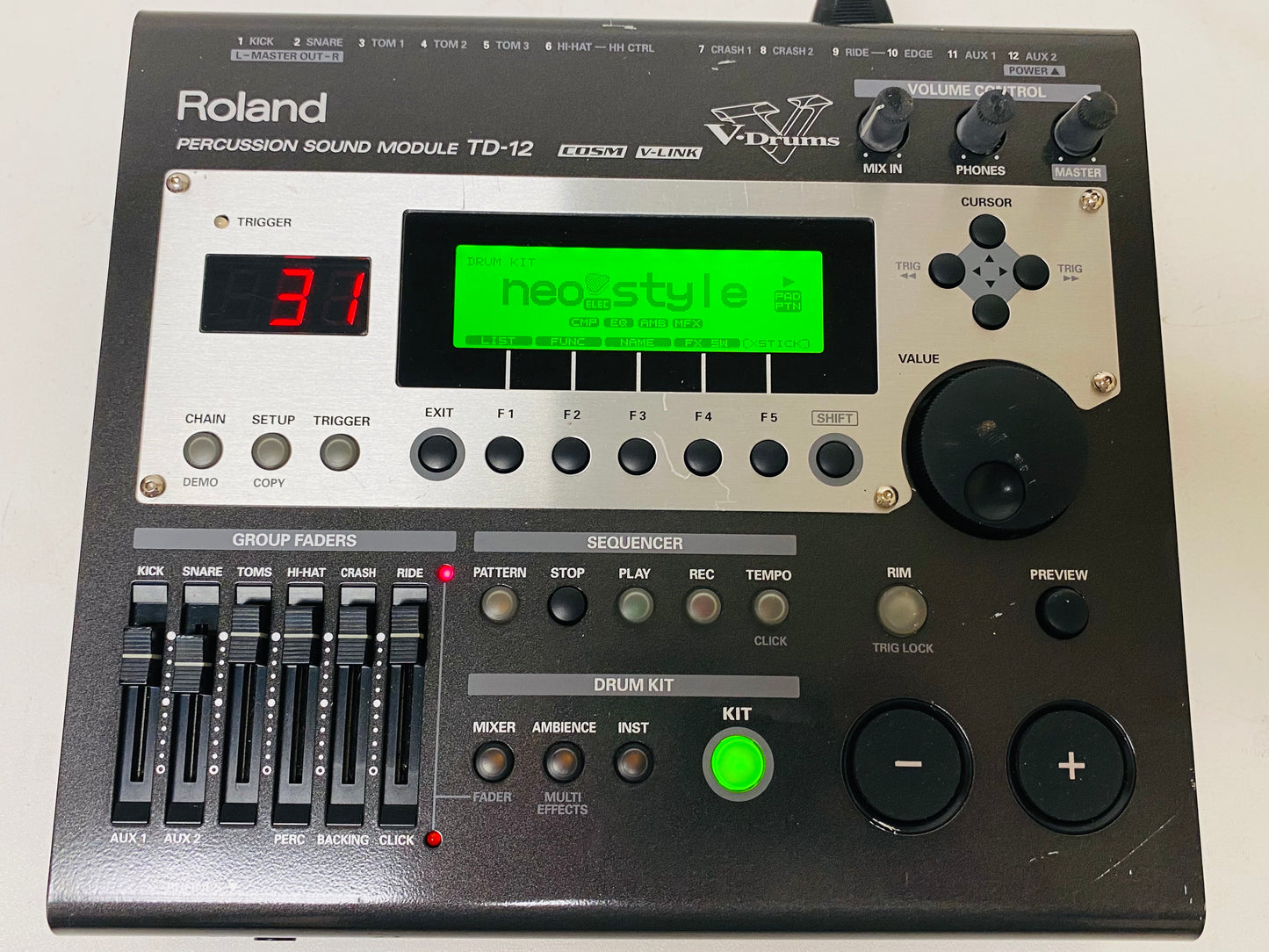 Roland TD-12 V-Drums Module Brain TD12 Plus Cables