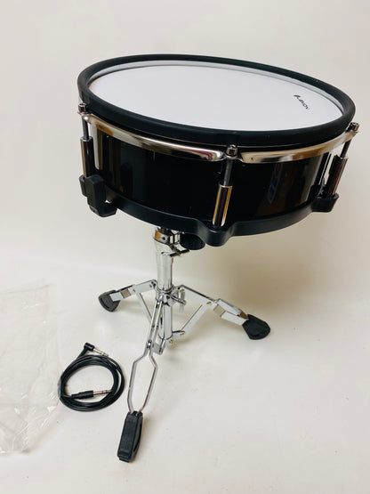 Lemon 12” x 4” SNARE Drum w Stand Black Sparkle w Mesh Head for Roland Alesis Strike