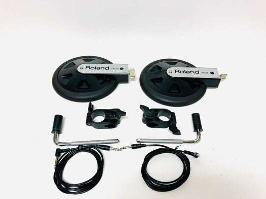 Pair of Roland PD-8 Dual Zone Pads with Clamp Cable PD8