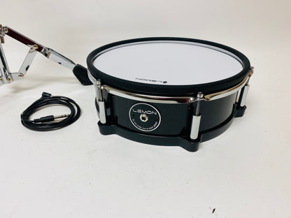 Lemon 12” x 4” SNARE Drum w Stand Black Sparkle w Mesh Head for Roland Alesis Strike