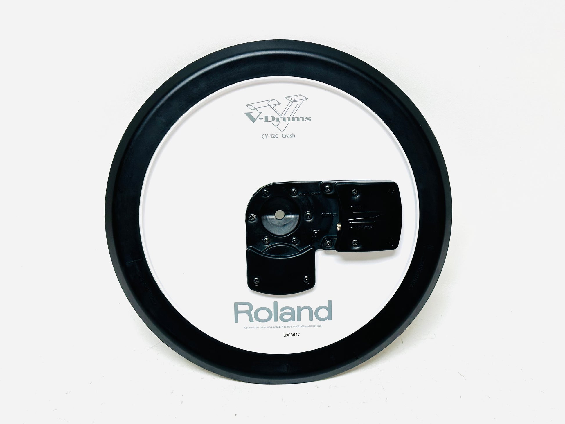 Set of Roland CY-13R ride white/CY12C crash white backs – Dolby Drums