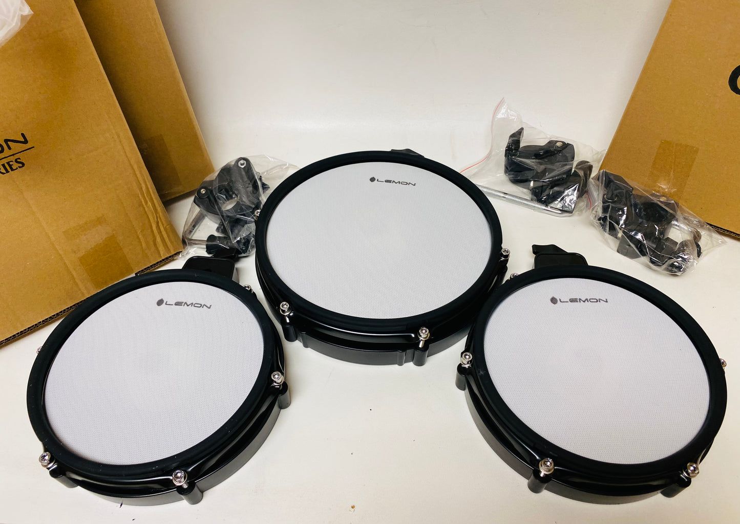 Set of Lemon 10” and (2) 8” Mesh Dual Zone Pads for Roland Alesis Kit